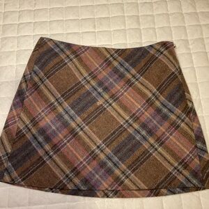 GAP Plaid Mini Skirt in Brown and Blue